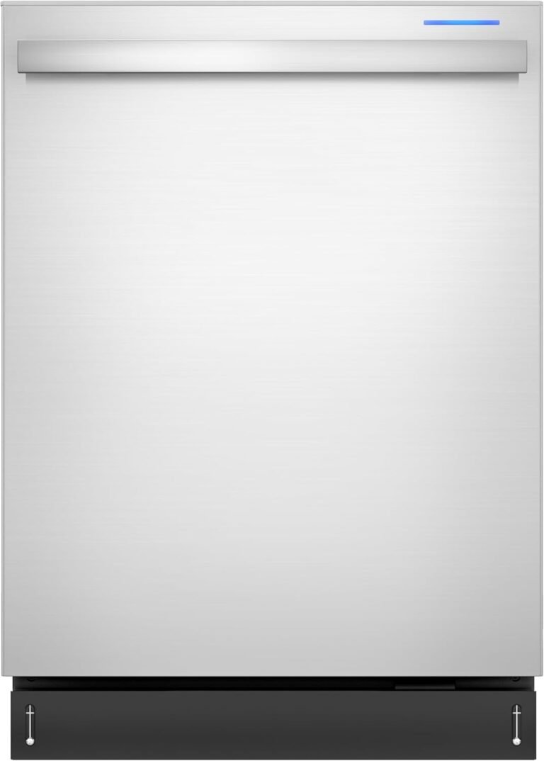 SHARP SDW6757ES Slide-In Dishwasher, Stainless Steel Finish, 24" Wide, Soil Sensors, Premium White LED Interior Lighting, Smooth Glide Rails, Heated Dry Option, Responsive Wash Cycles, Power Wash Zone