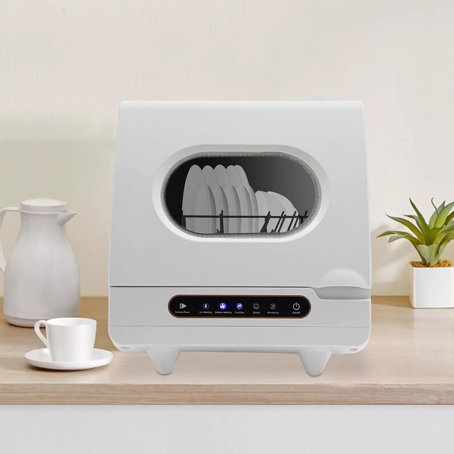 Portable Countertop Dishwasher Compact Dishwasher with 5 Washing Programs,Leak-Proof Dry Dishwasher for Houses,Apartments,Dorms