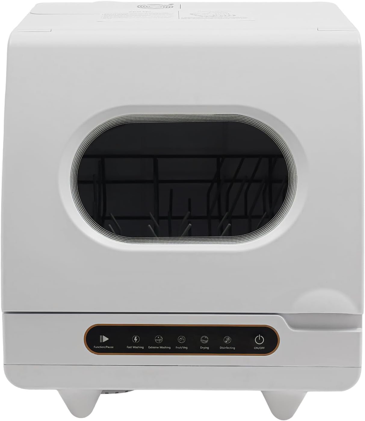 Portable Countertop Dishwasher, 1200W Mini Dishwasher with 12 Water Outlets and 360° Spraying Cleaning, White Fully Automatic Dishwashing Machine for Homes, Dormitories, Recreational Vehicle