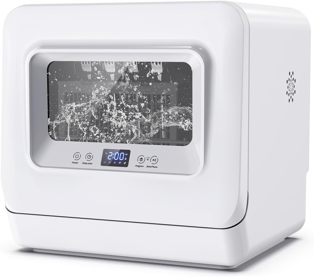 XYIANG Dishwashers- Countertop Dishwasher Fully Automatic Home Installation-Free Smart Drying Desktop Dishwasher Perfect for Home, Apartments & Rvs