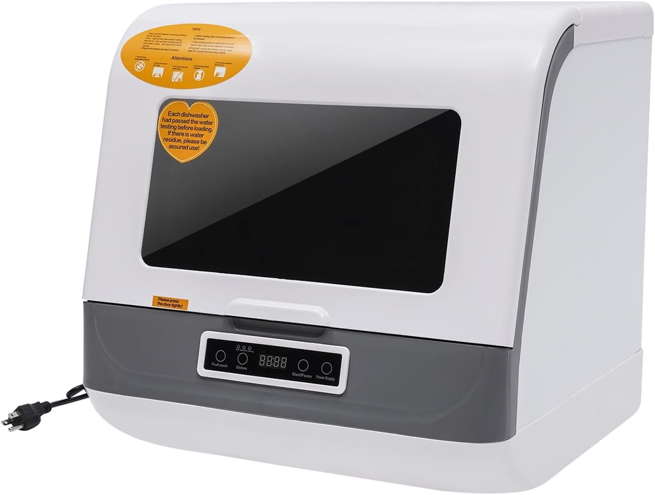 Portable Mini Dishwasher Countertop 3-5Washing Programs Display Automatic Dishwashing No Installation Needed