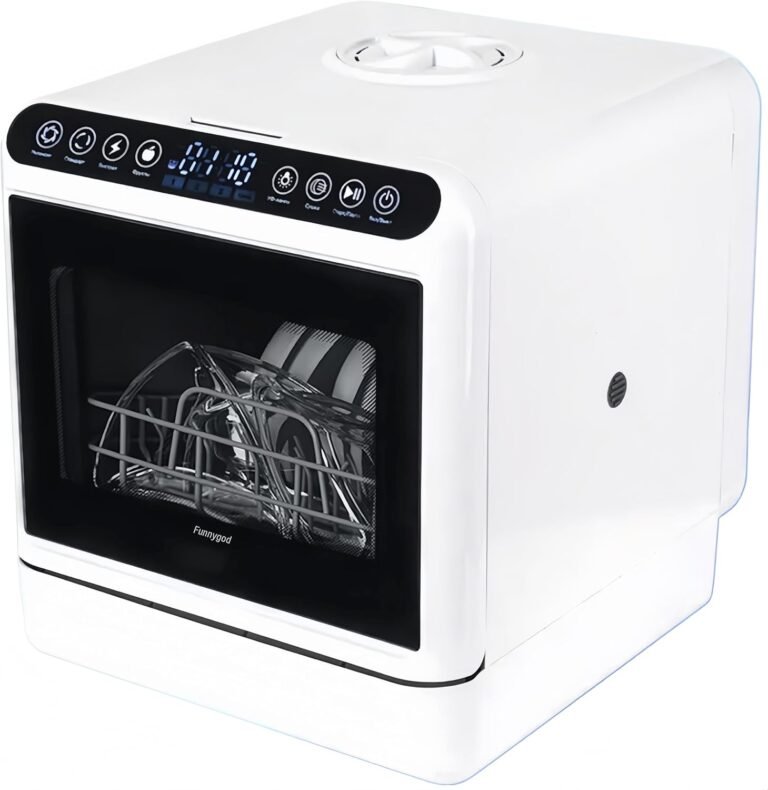 Dishwasher Tabletop dishwasher Portable Small fully automatic dishwasher with four wash modes plus drying and sterilizing modes Can be connected to the tap and filled manually