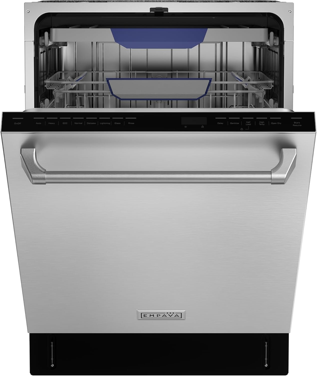 Empava 24 Inch Built-in Dishwasher, Stainless Steel Tub, 15 Place Settings, 8 Wash Cycles, 3 Racks, Dual-Dry System, Top Control, 45 dB Ultra Quiet, Energy Star & UL Certified