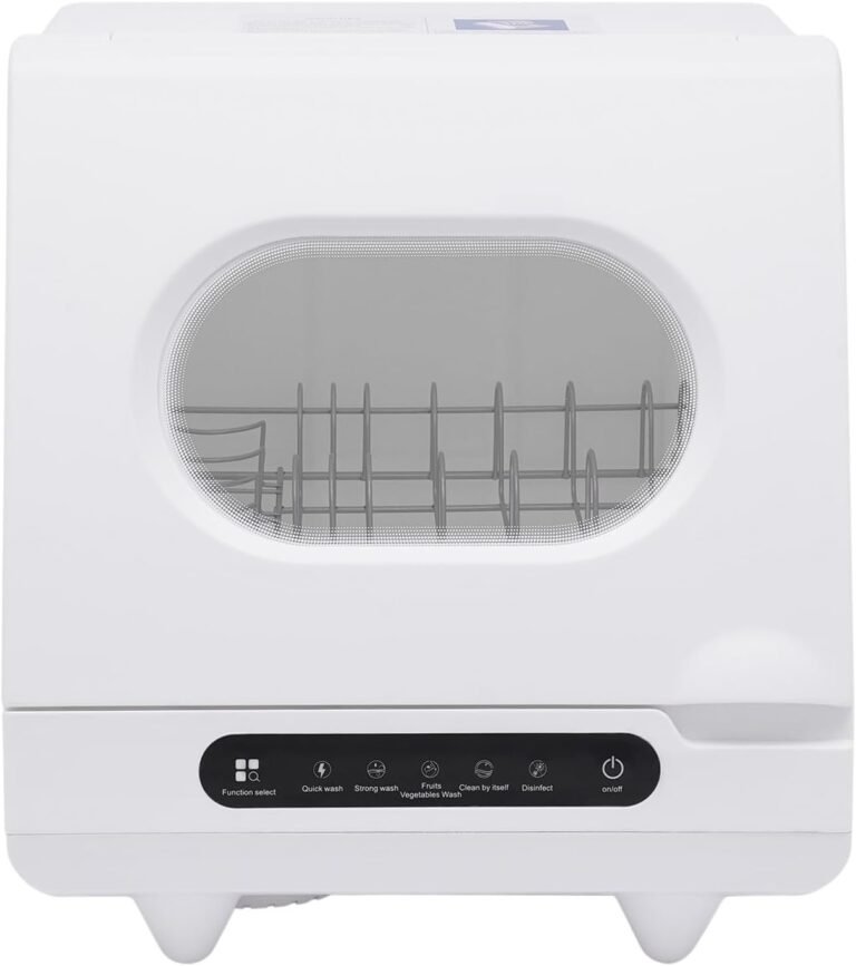 Countertop Dishwasher, Portable Mini Dishwasher, Dish Washer for Small Apartments, 5 Intelligent Washing Functions, Dishwashing Capacity 6 Sets