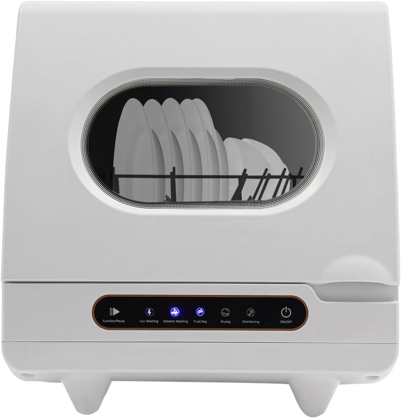 Countertop Dishwasher, 5 Washing Programs Portable Dishwasher, 360°Rotation Flushing Wash Fruit Machine, High-Temp wash Dishwasher for Homes Kitchen Apartments Dormitories Campers Rvs