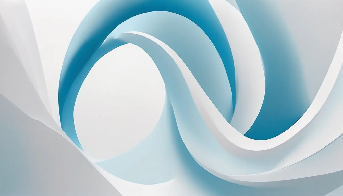 Abstract open frame illustration in sky blue and pale ice on white — decorative header for Contact Dishwasher Spotlight