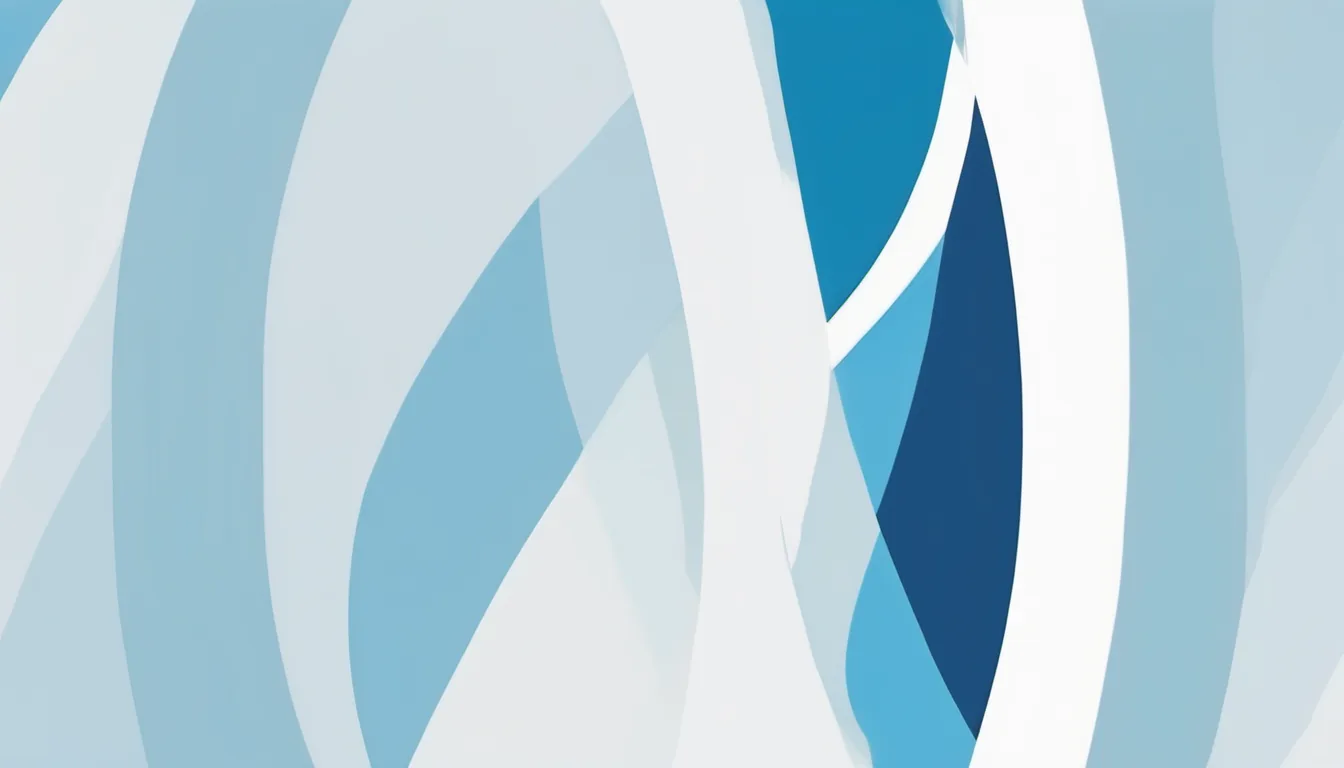Abstract column and halo illustration in sky blue and pale ice on white — decorative header for SPT SD-9254W vs Honeywell 18-Inch Dishwasher Compared